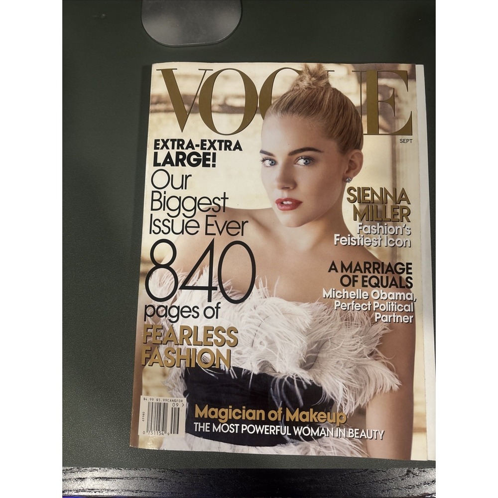 Vogue Magazine September 2007 Sienna Miller Mario Testino No Label 840 Pages